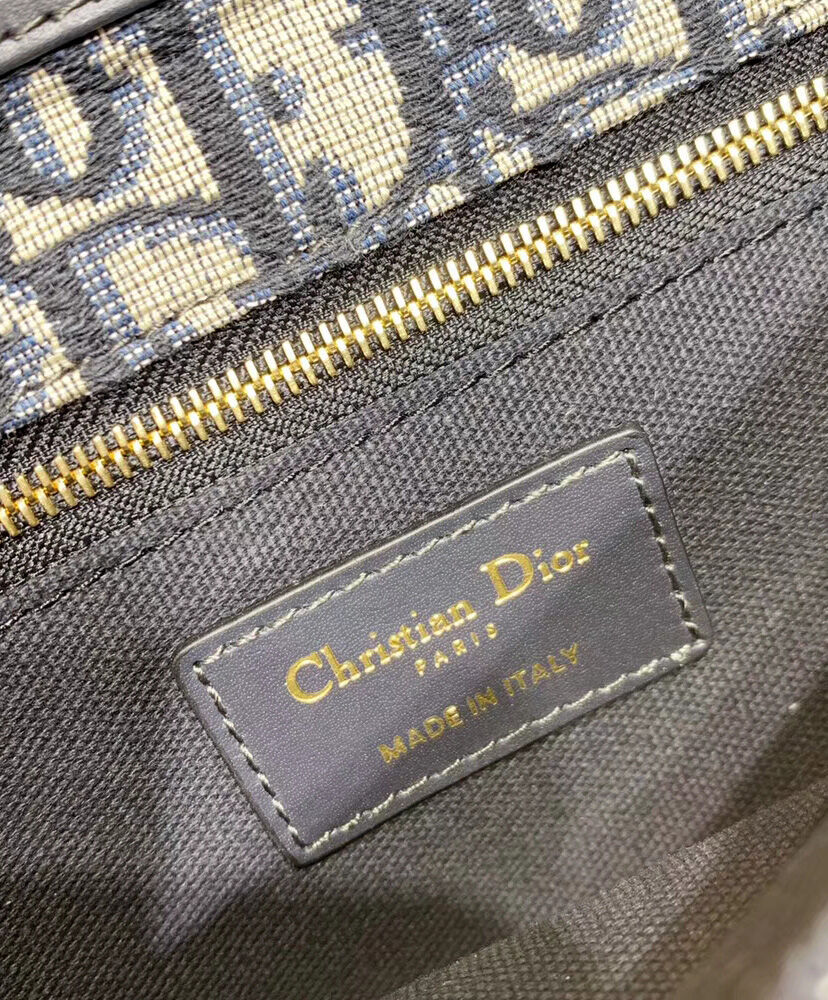 Christian Dior 30 Montaigne Jacquard Canvas Clutch Bag Dark Blue